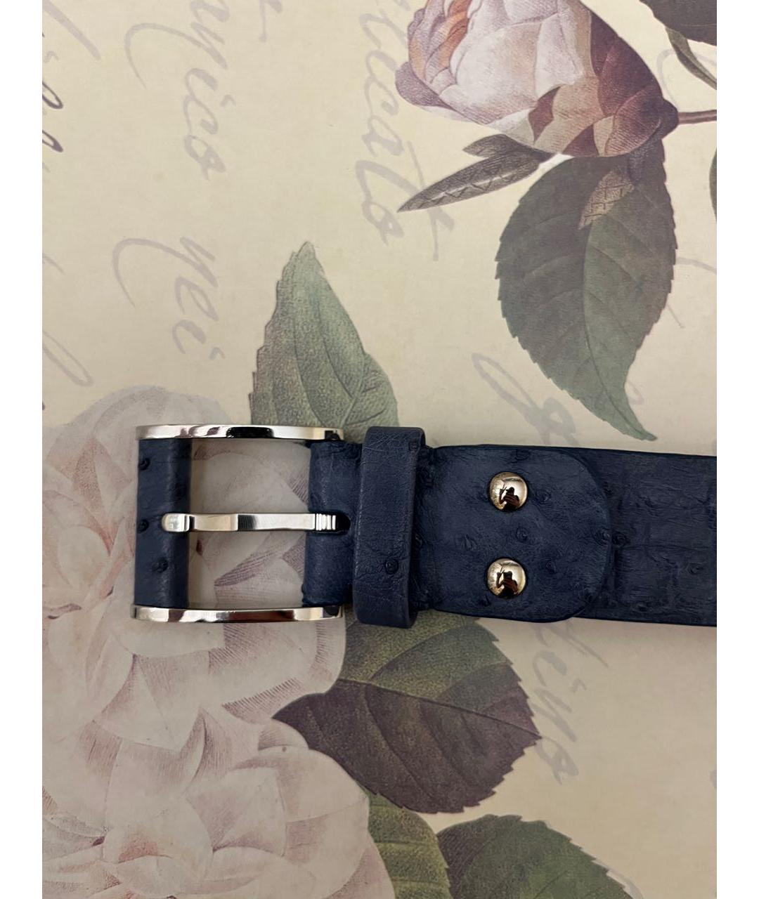 ZILLI Синий ремень из экзотической кожи, фото 2