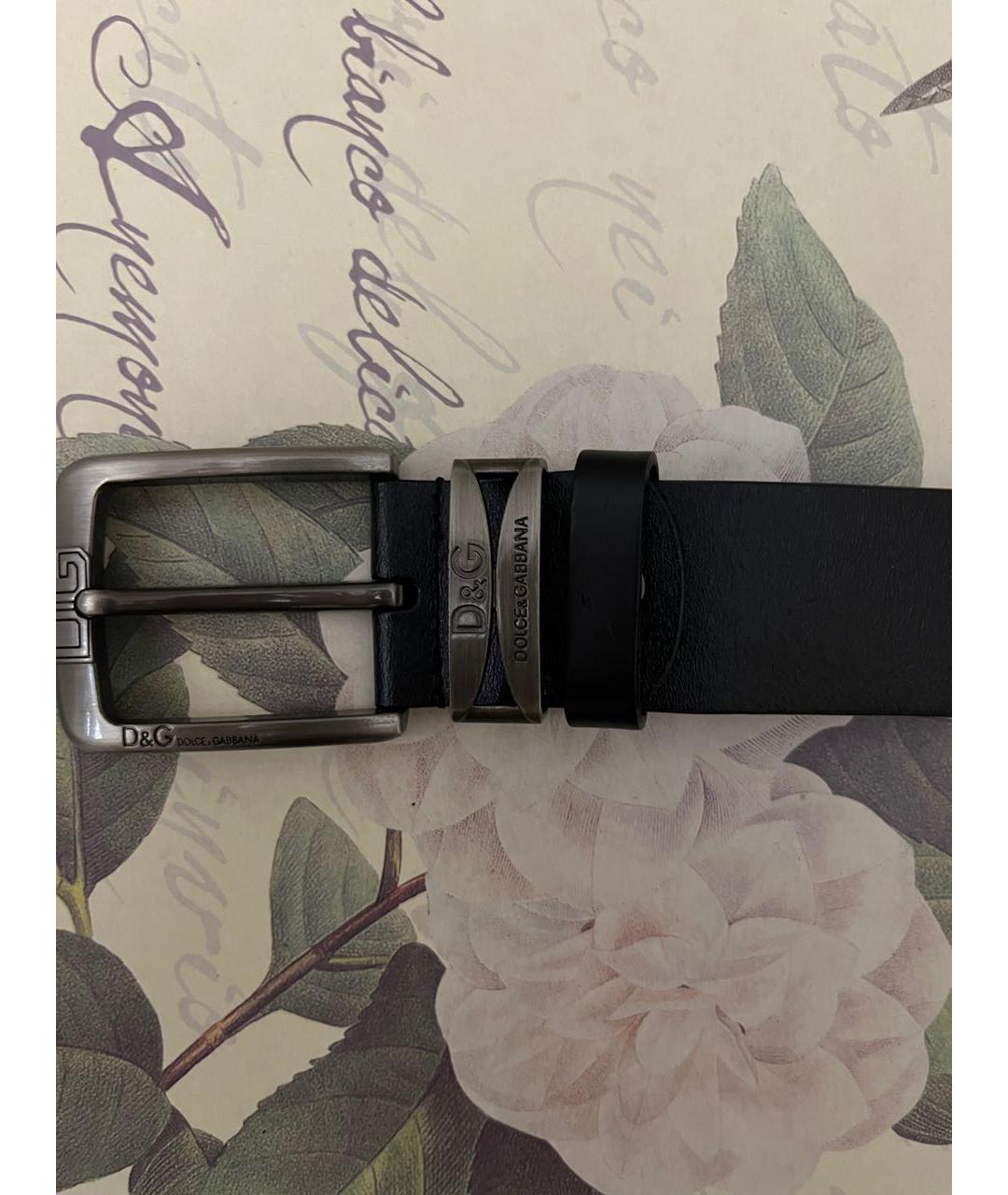 DOLCE&GABBANA Черный кожаный ремень, фото 2