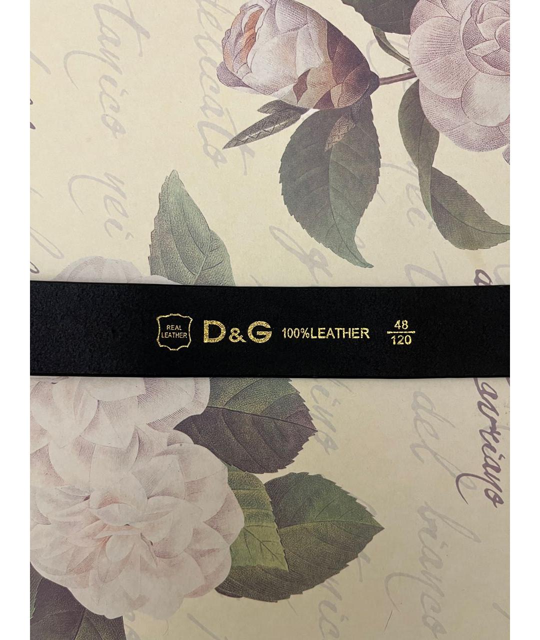 DOLCE&GABBANA Черный кожаный ремень, фото 3