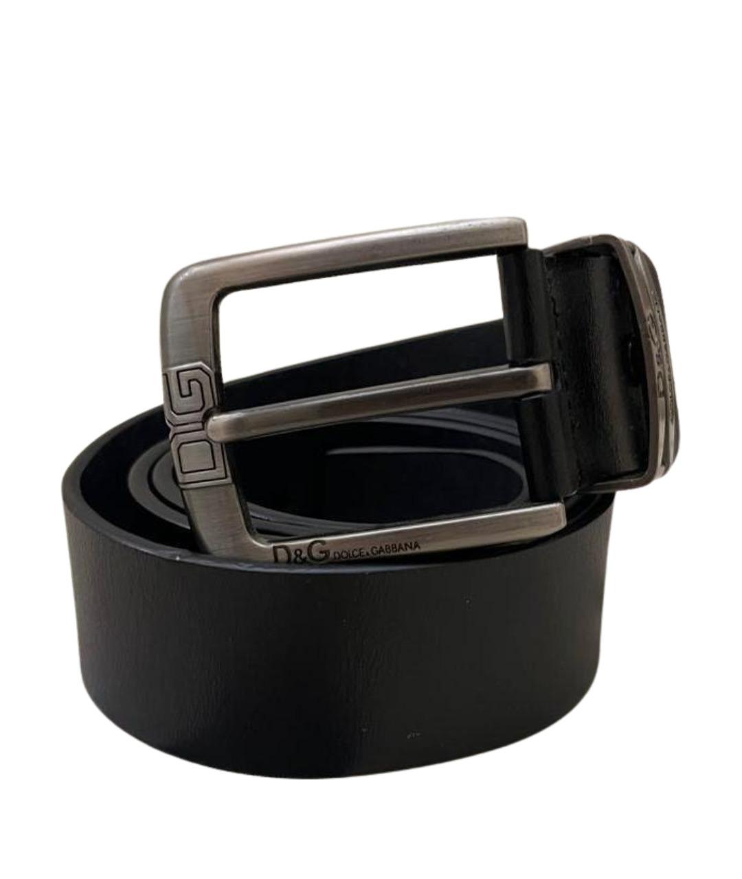 DOLCE&GABBANA Черный кожаный ремень, фото 1