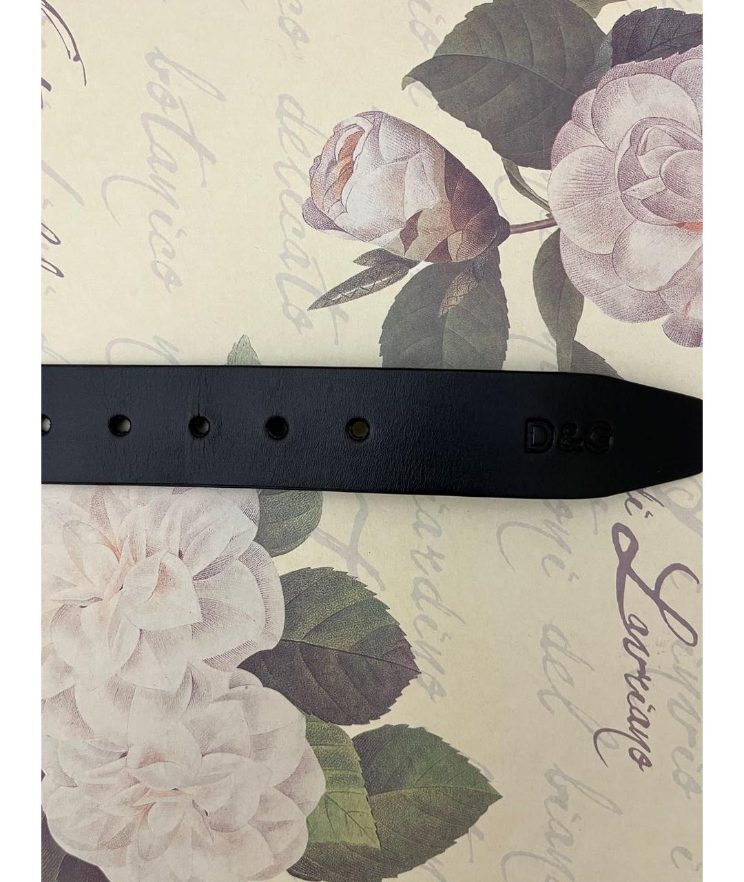 DOLCE&GABBANA Черный кожаный ремень, фото 4