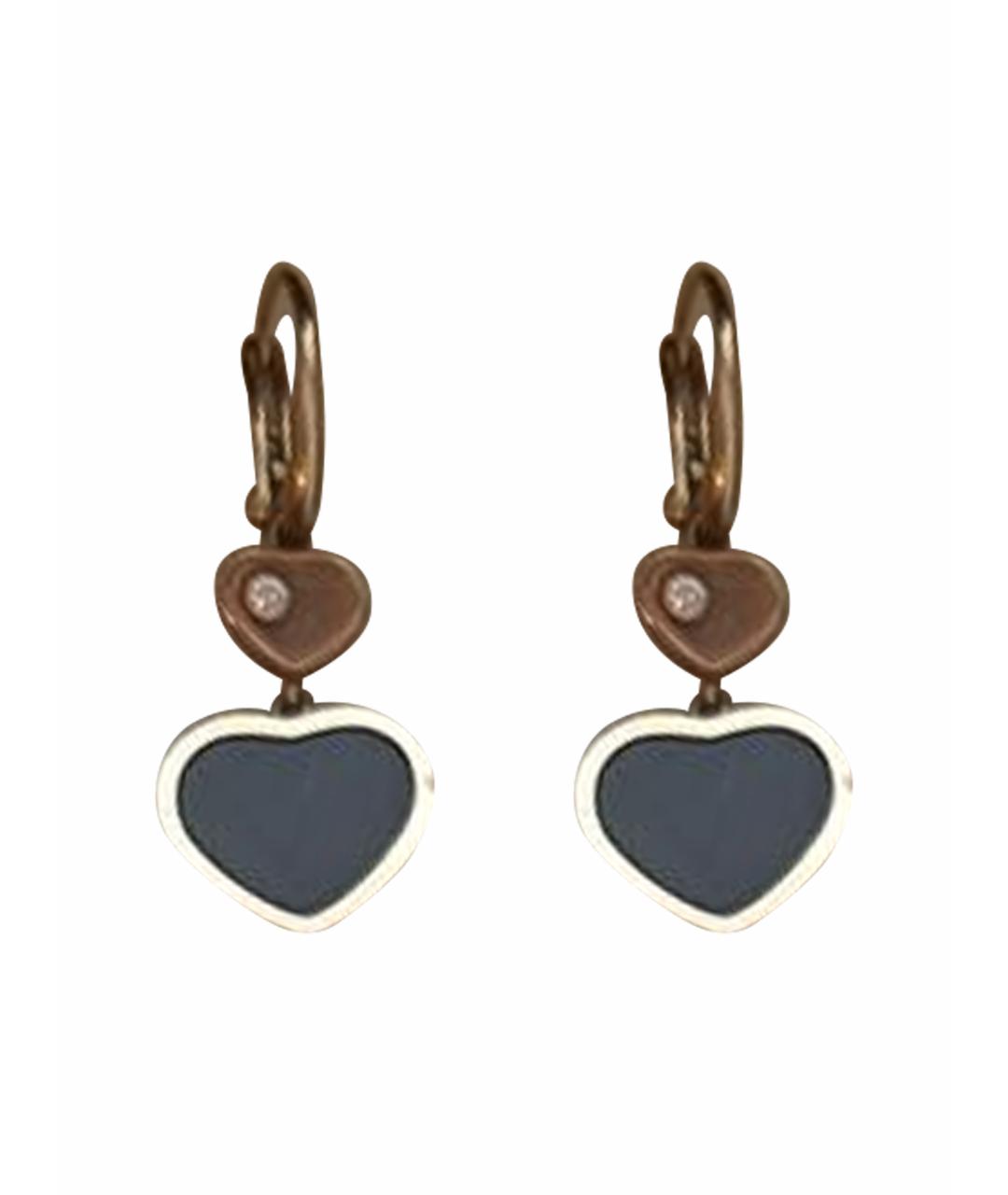 CHOPARD Черные серьги из розового золота, фото 1