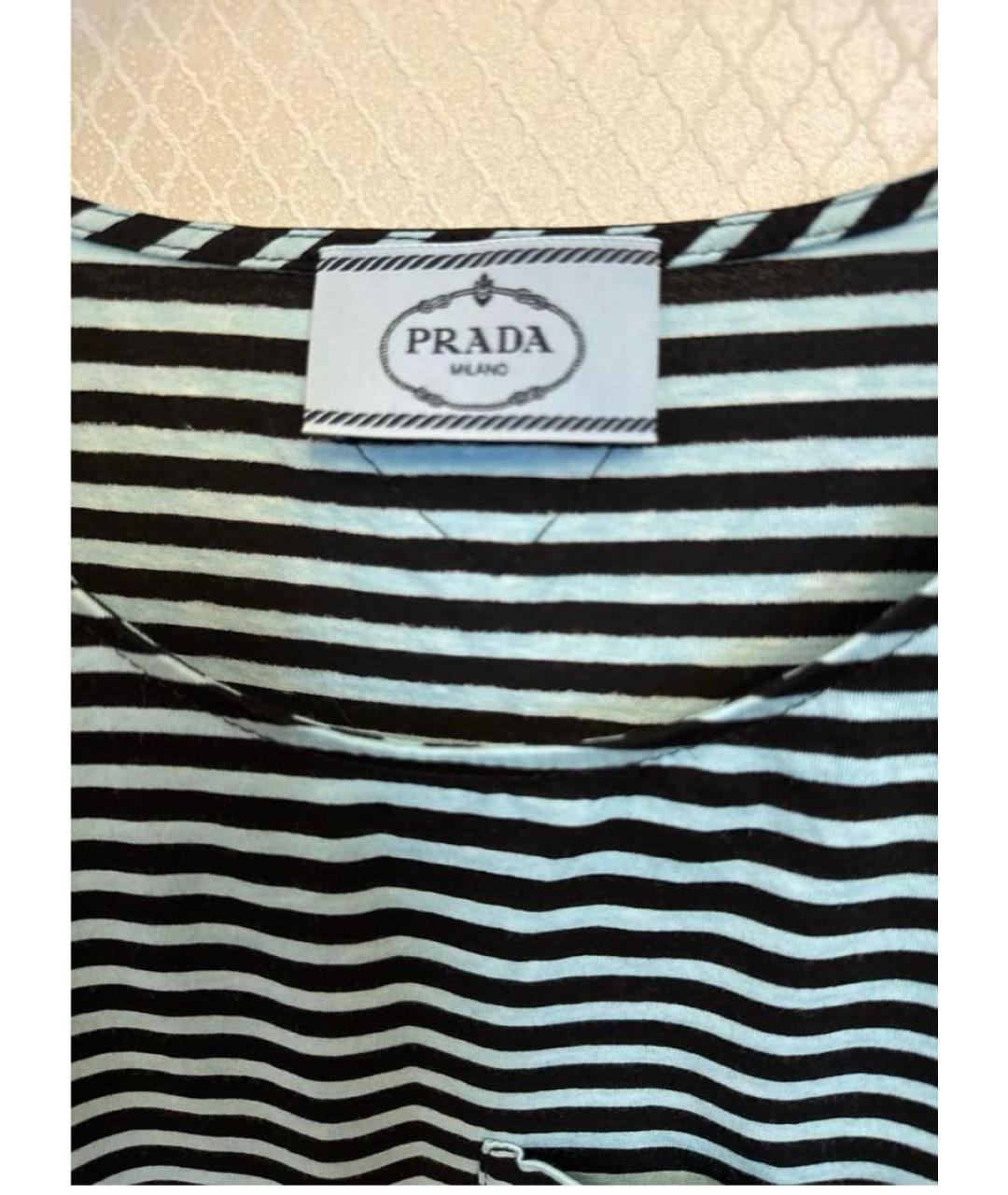 PRADA Голубая хлопковая майка, фото 3