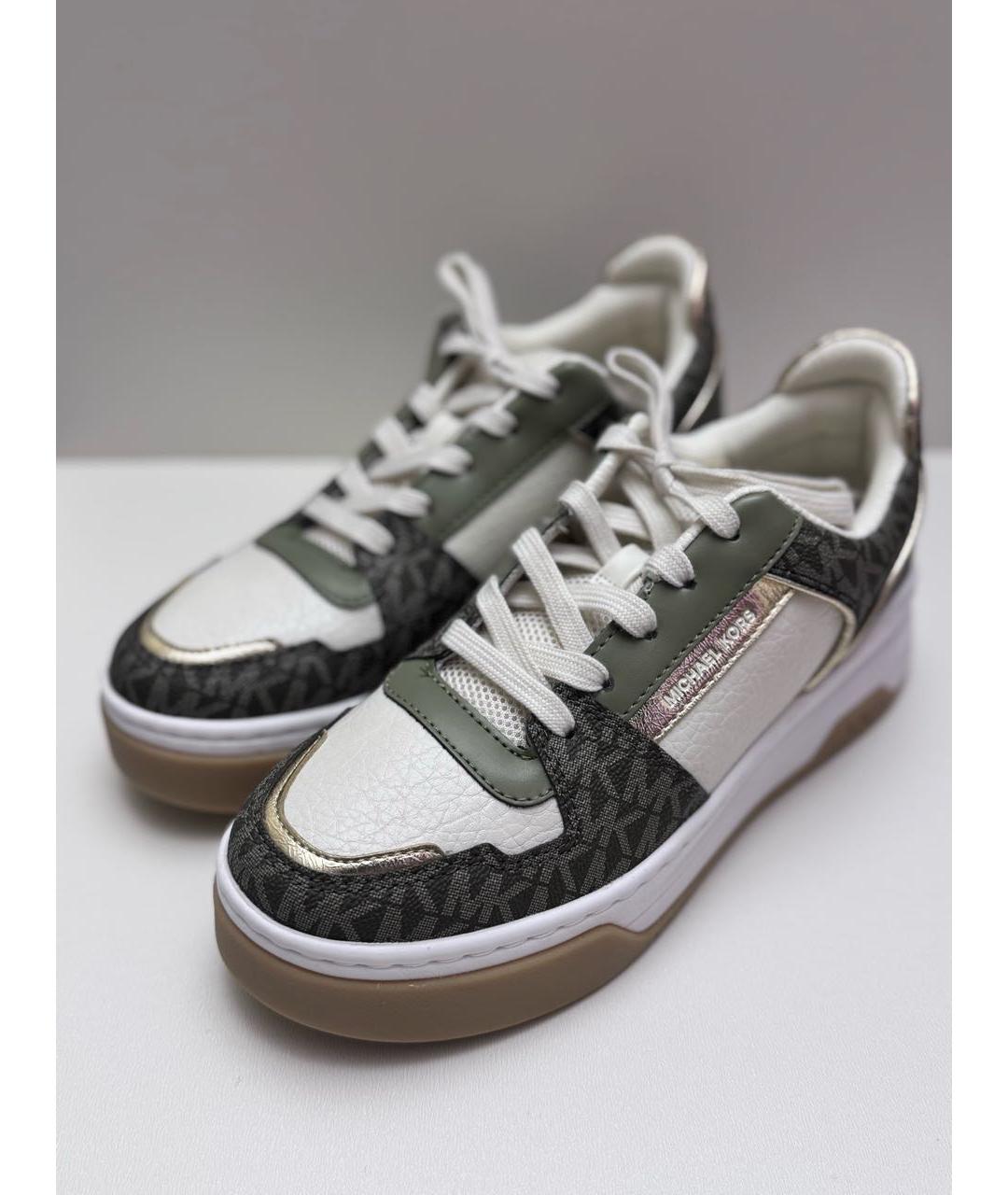 MICHAEL KORS Хаки кеды из искусственной кожи, фото 2
