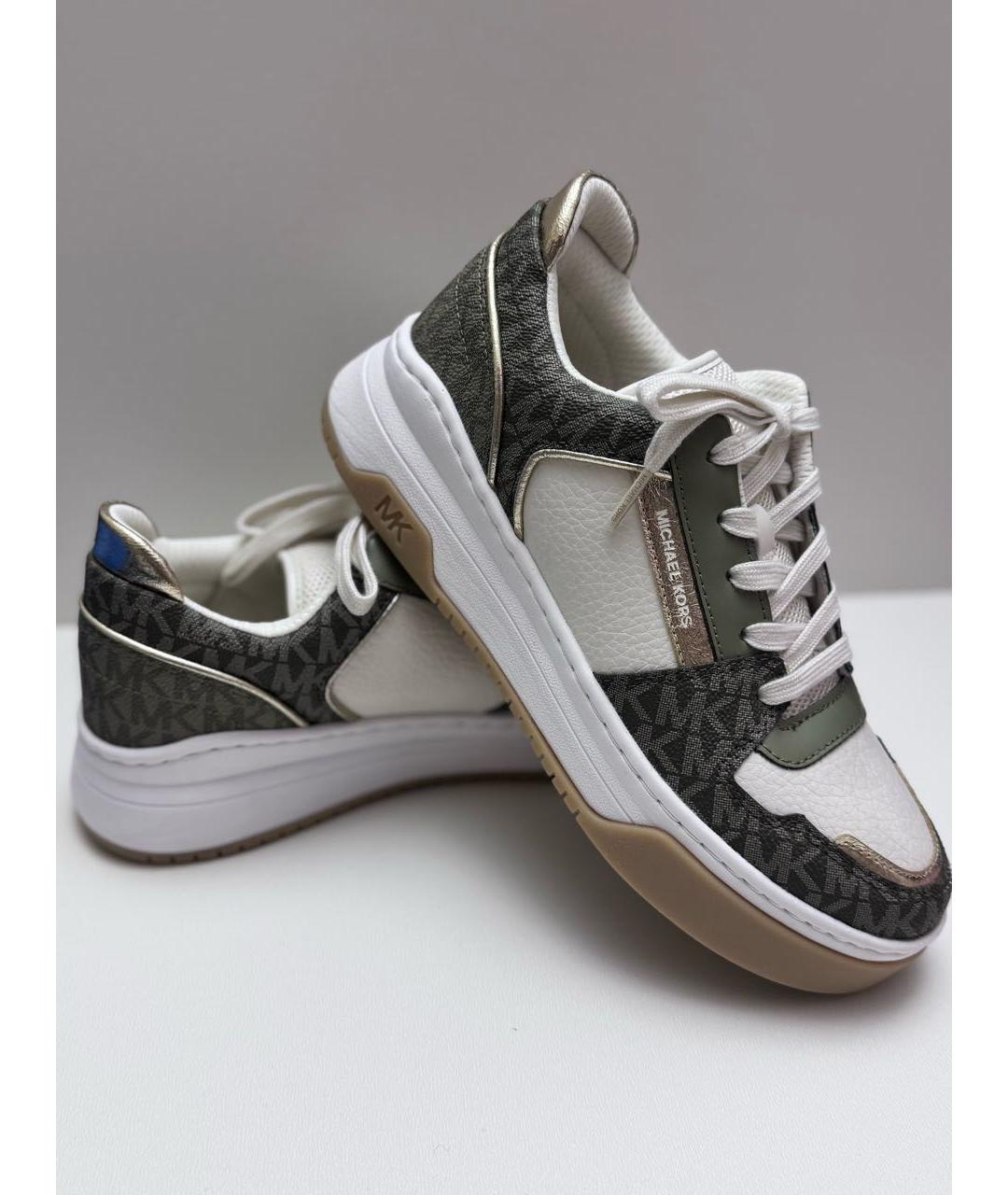 MICHAEL KORS Хаки кеды из искусственной кожи, фото 4