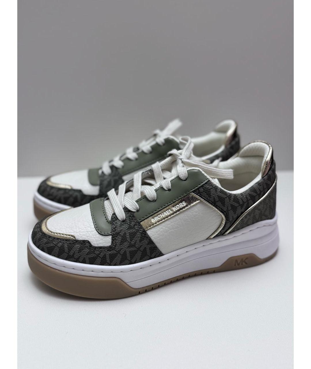 MICHAEL KORS Хаки кеды из искусственной кожи, фото 5