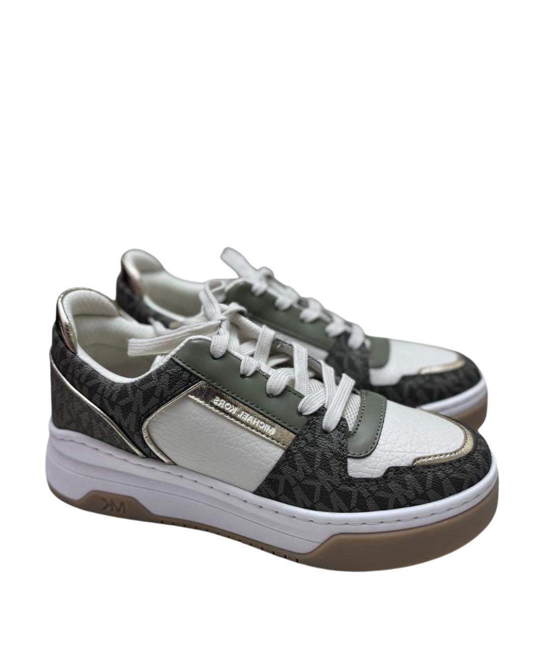 MICHAEL KORS Хаки кеды из искусственной кожи, фото 1