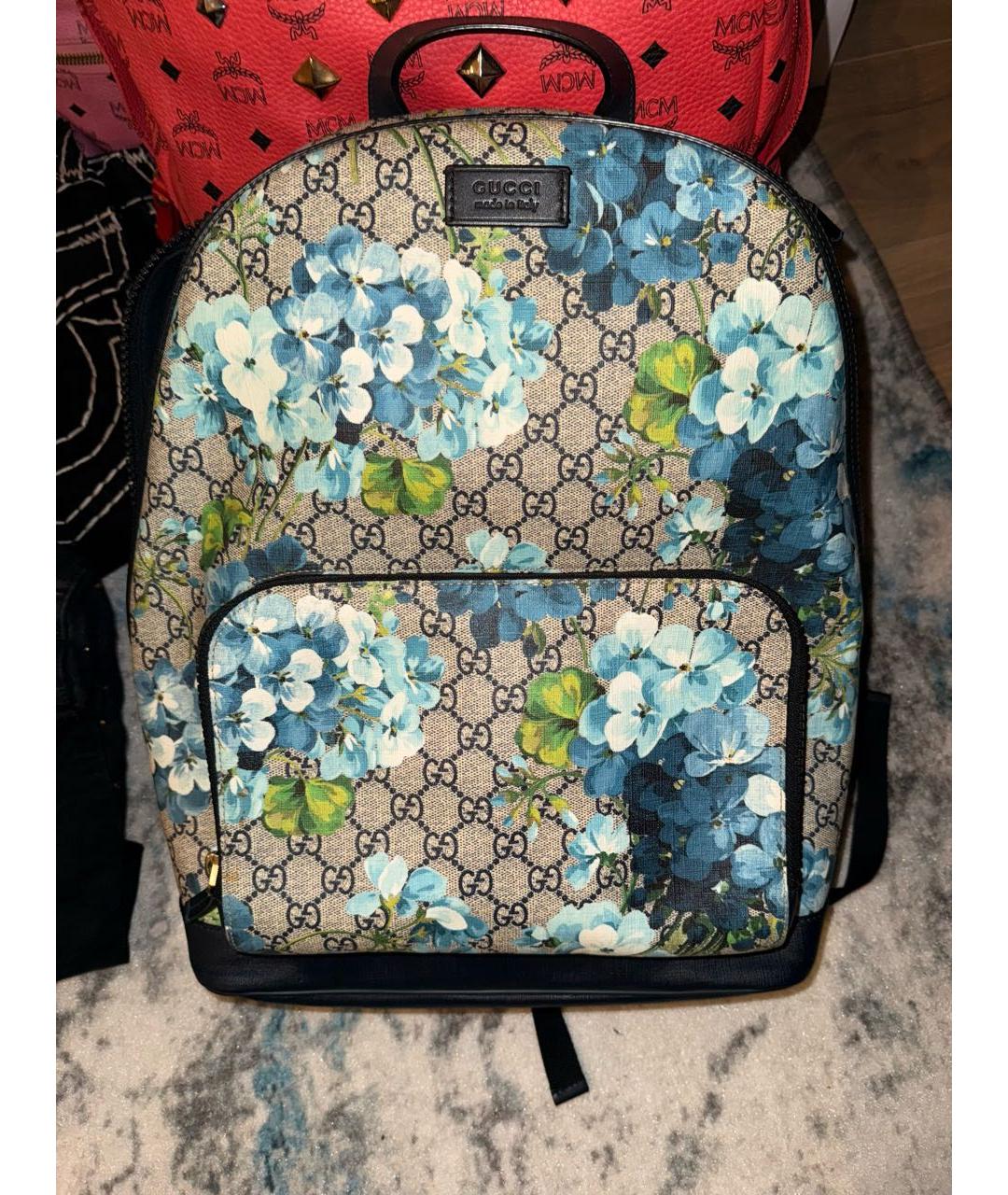 GUCCI Бежевый кожаный рюкзак, фото 9