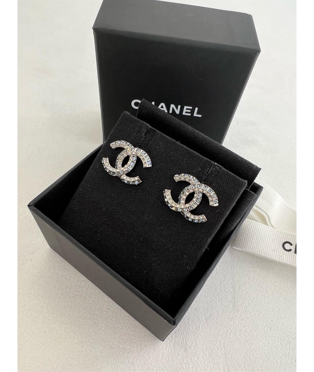 CHANEL Серебряные металлические серьги, фото 4