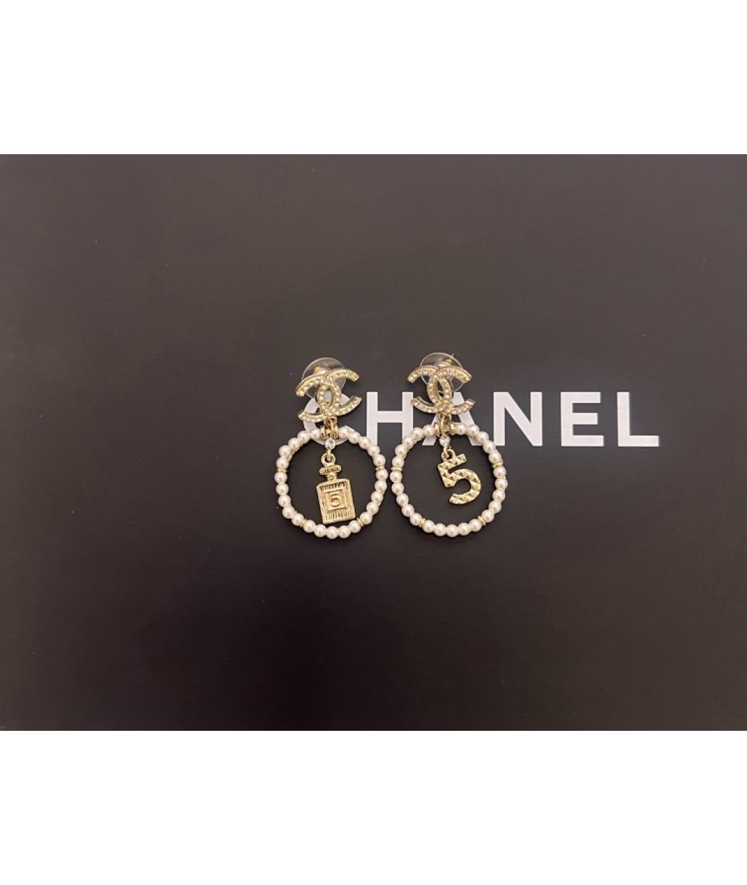 CHANEL Золотые металлические серьги, фото 5