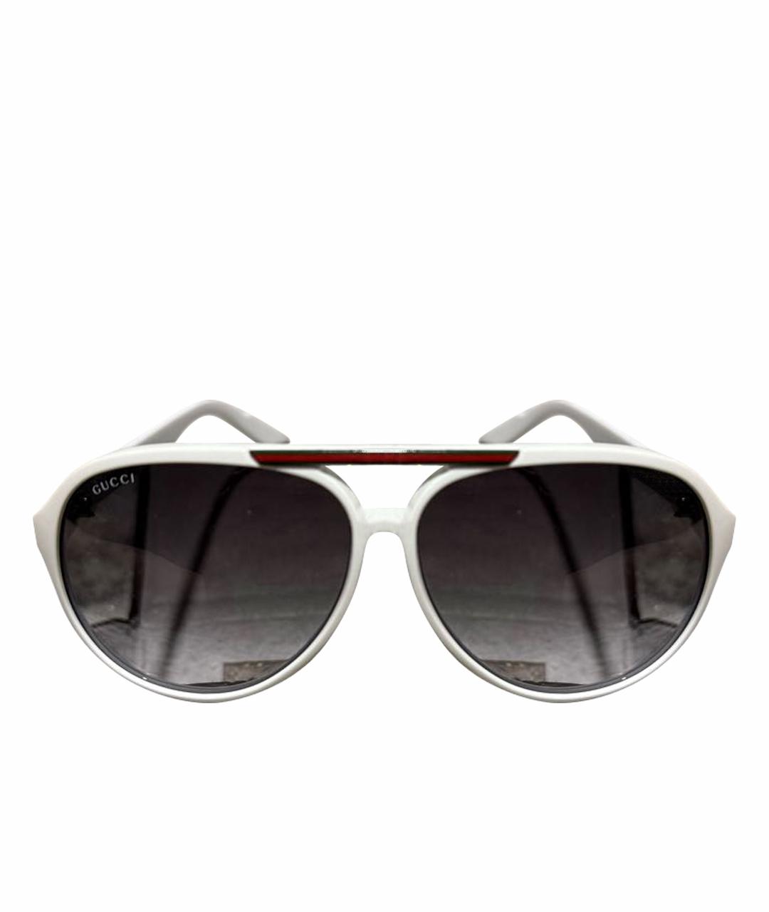 GUCCI Белые пластиковые солнцезащитные очки, фото 1