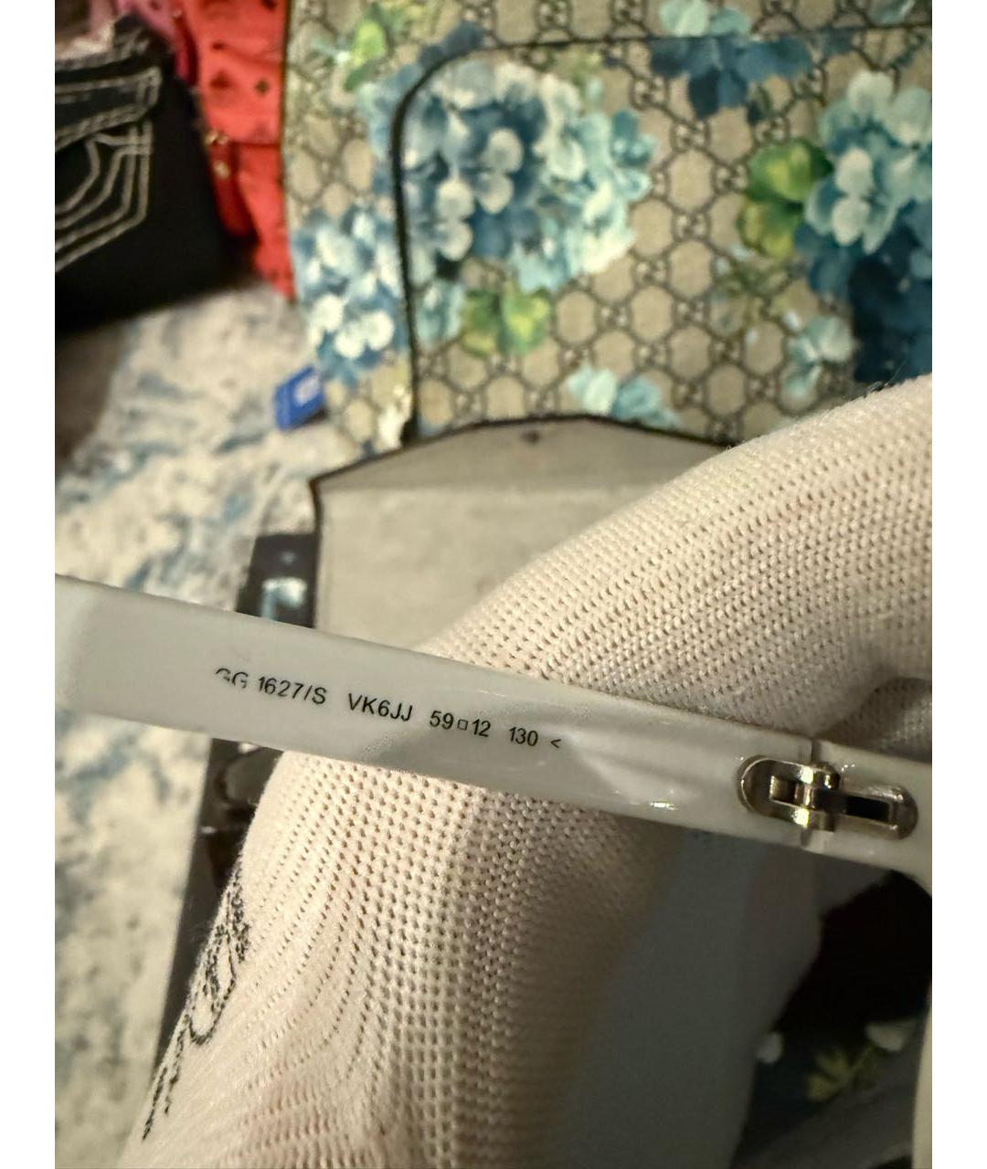 GUCCI Белые пластиковые солнцезащитные очки, фото 6