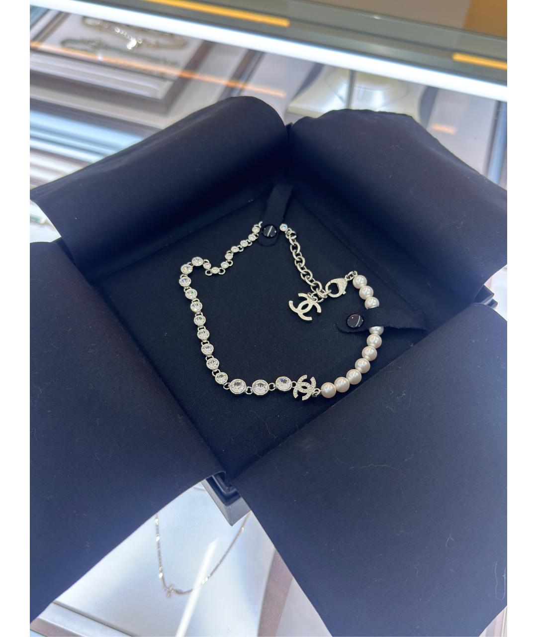 CHANEL Белый жемчужный чокер, фото 5