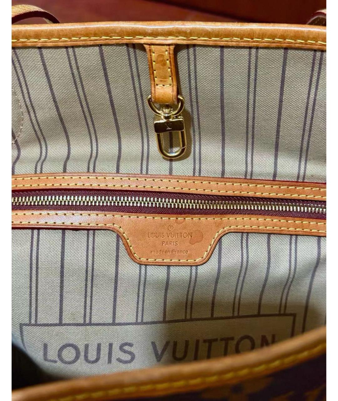 LOUIS VUITTON Коричневая кожаная сумка тоут, фото 4