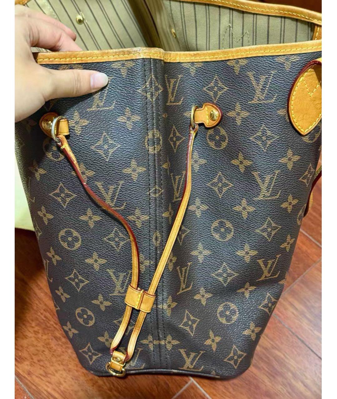 LOUIS VUITTON Коричневая кожаная сумка тоут, фото 2