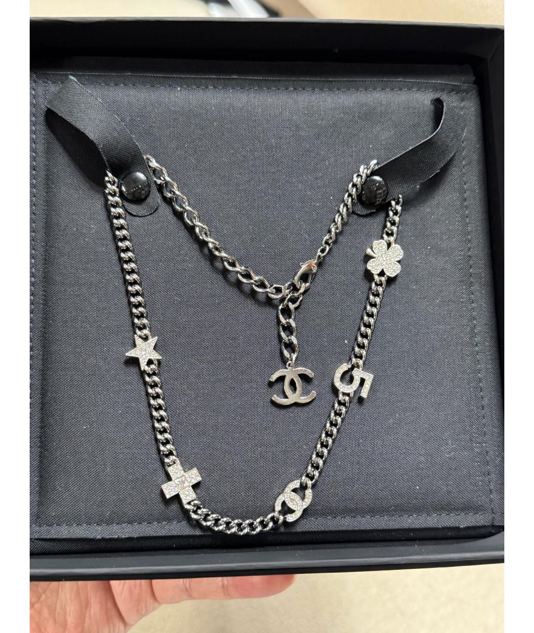 CHANEL Серебряное металлическое колье, фото 3