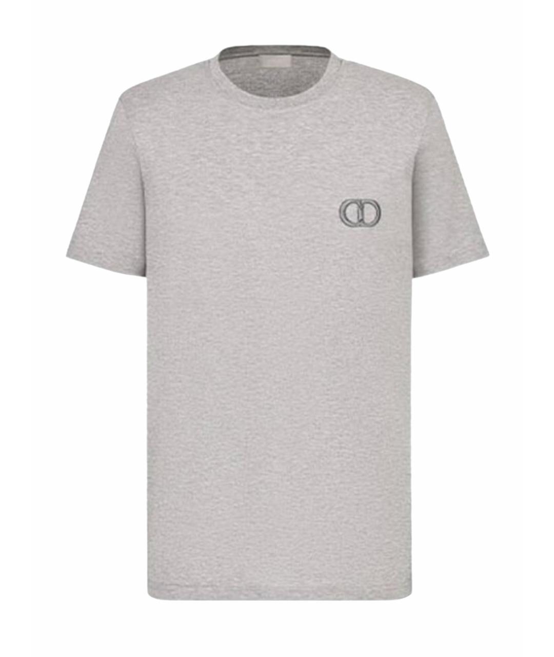 CHRISTIAN DIOR Серая хлопковая футболка, фото 1