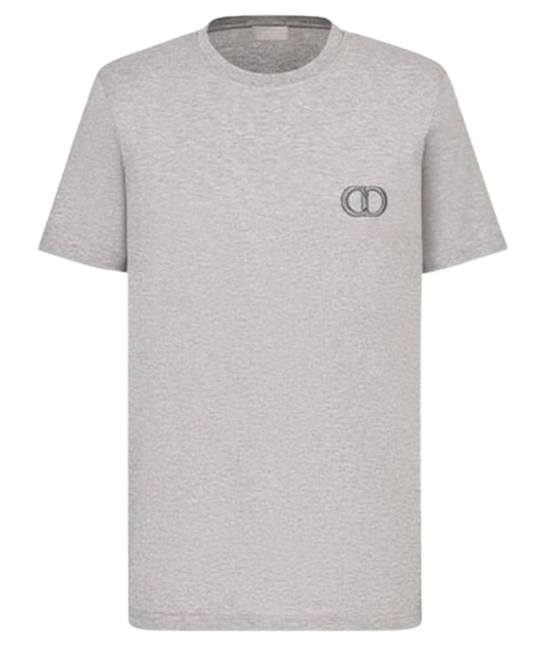 CHRISTIAN DIOR Серая хлопковая футболка, фото 8