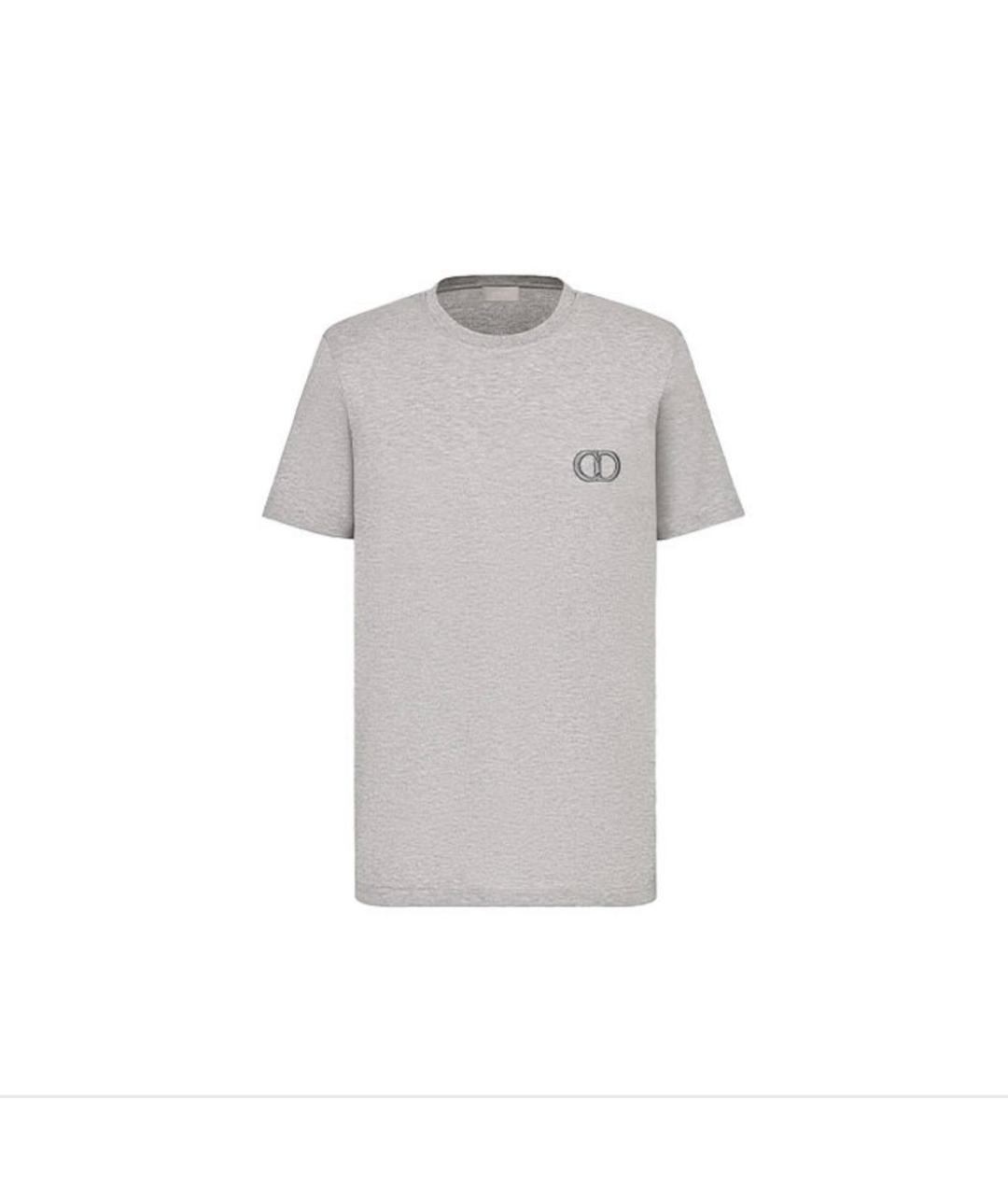 CHRISTIAN DIOR Серая хлопковая футболка, фото 7