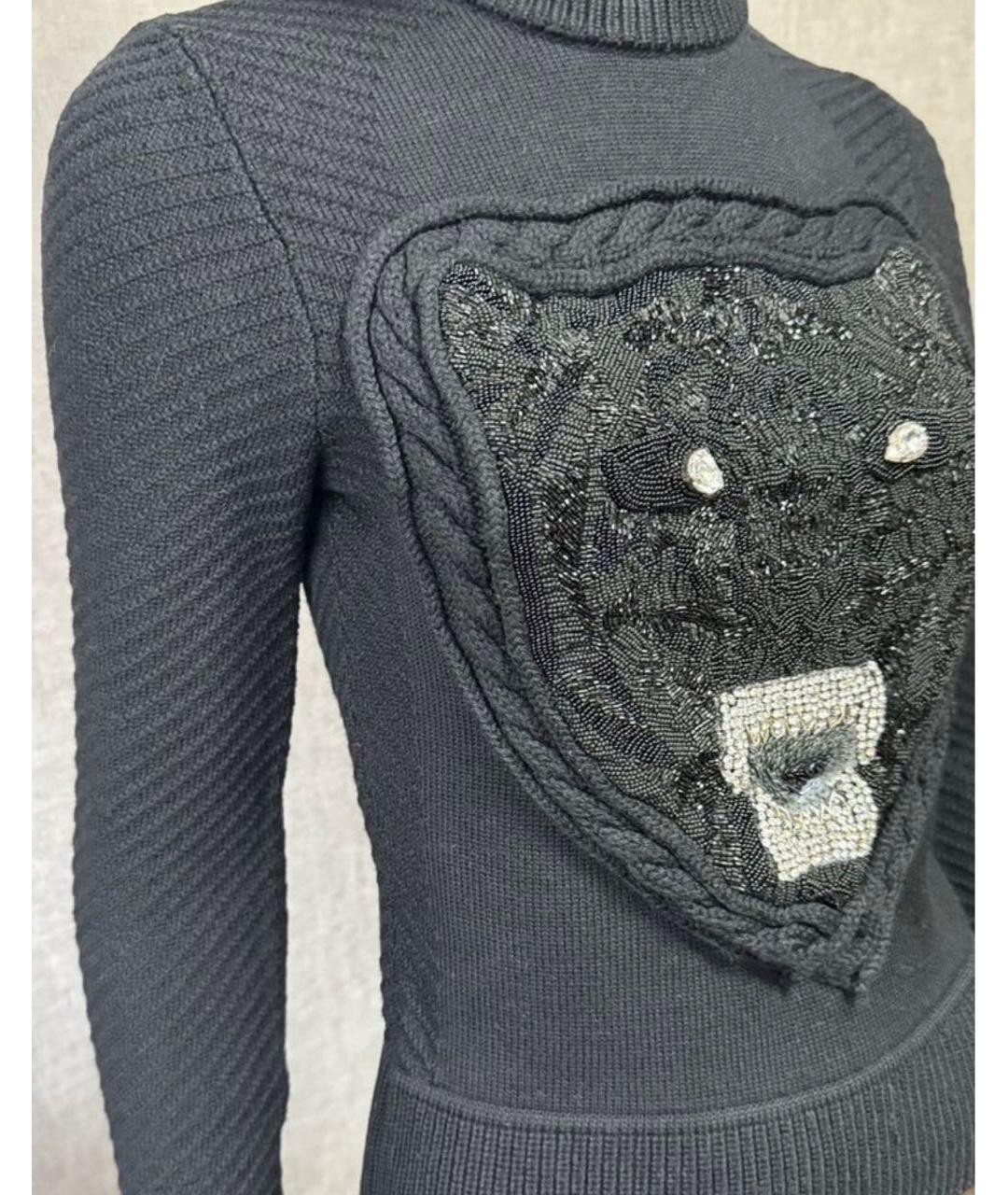 PHILIPP PLEIN Черный шерстяной джемпер / свитер, фото 3