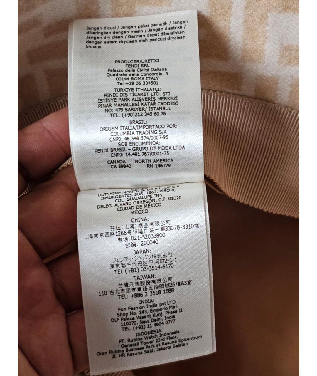 FENDI Бежевая хлопковая шляпа, фото 7