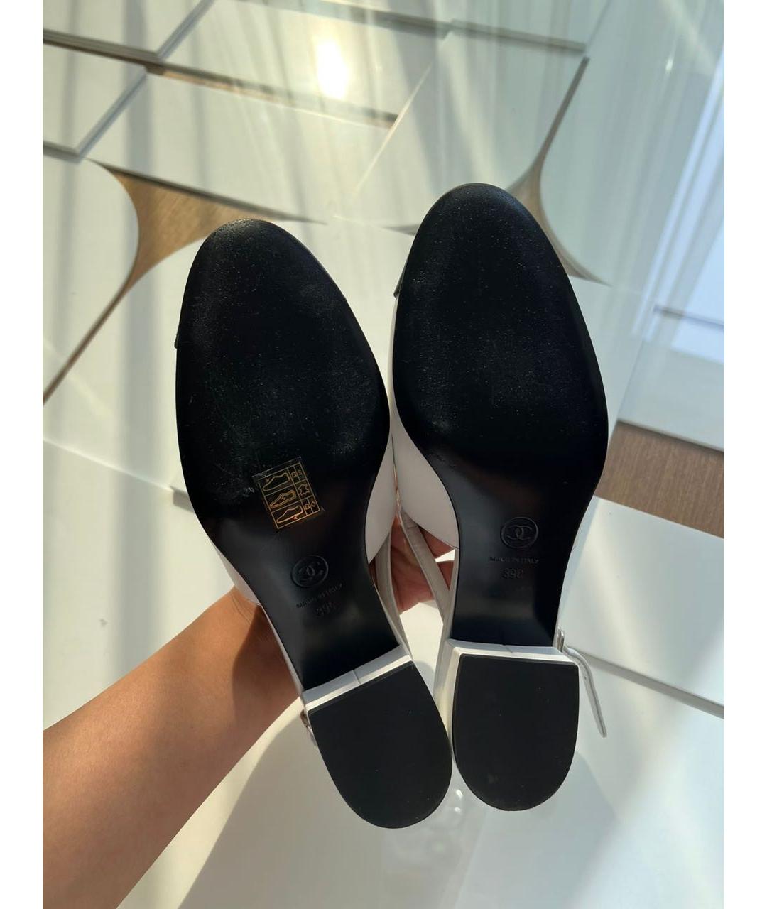 CHANEL Белые кожаные босоножки, фото 3