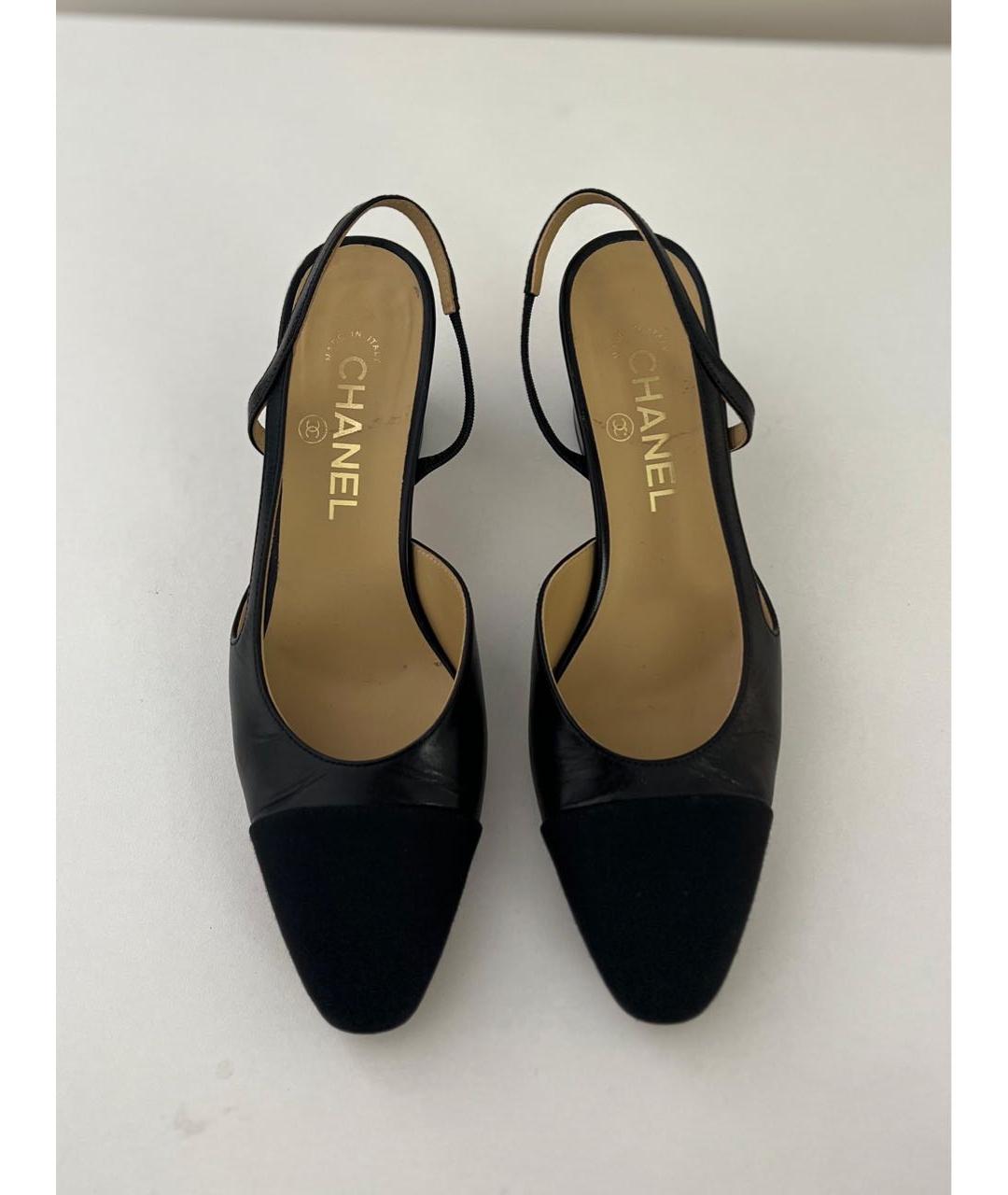 CHANEL Черные кожаные босоножки, фото 2