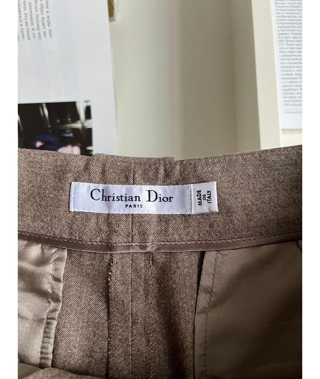 CHRISTIAN DIOR Бежевые брюки широкие, фото 4