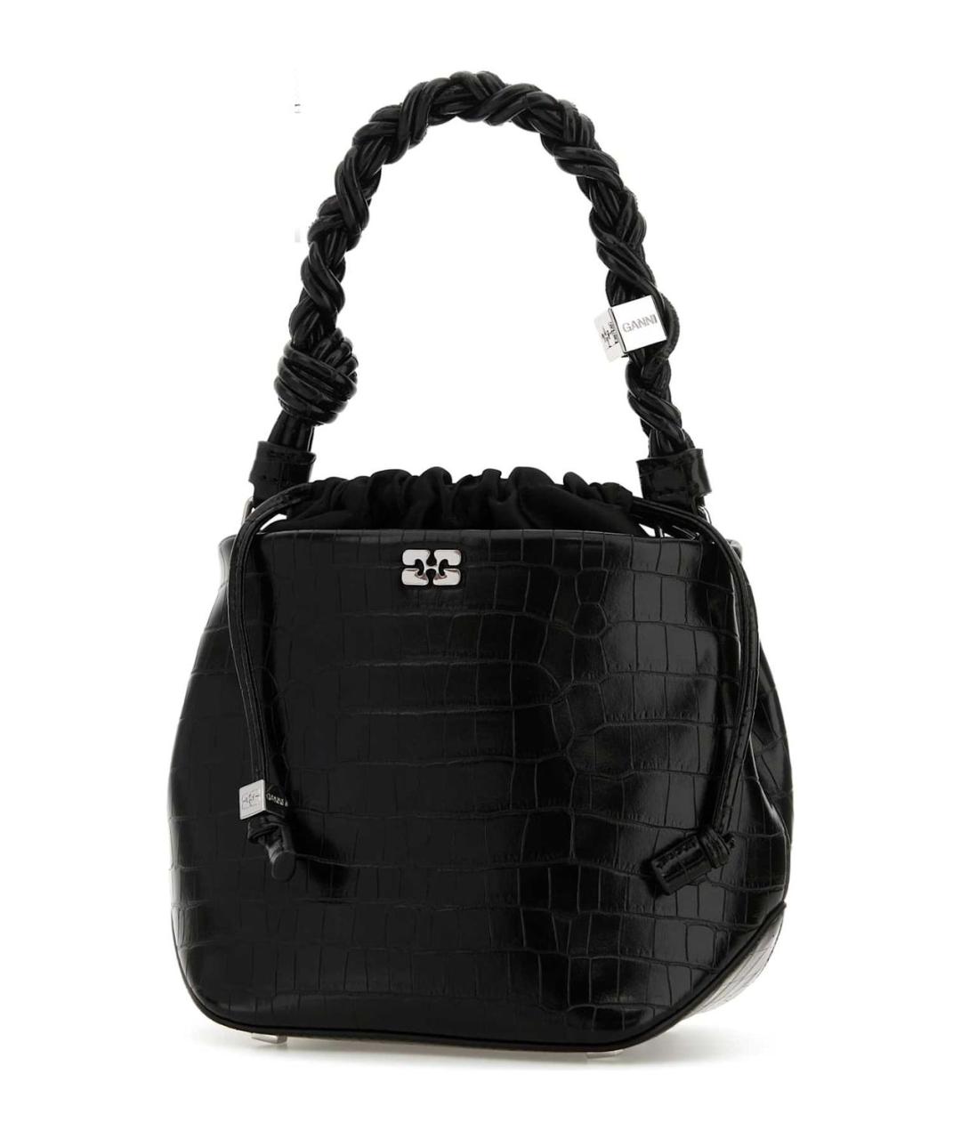 GANNI Черная кожаная сумка через плечо, фото 2