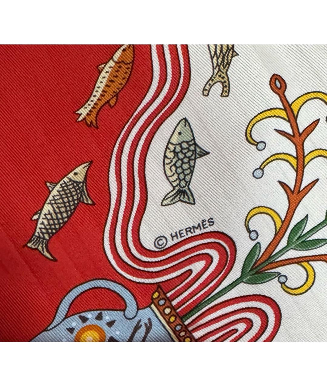 HERMES Мульти шелковый платок, фото 2