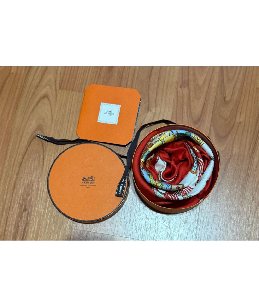 HERMES Мульти шелковый платок, фото 4