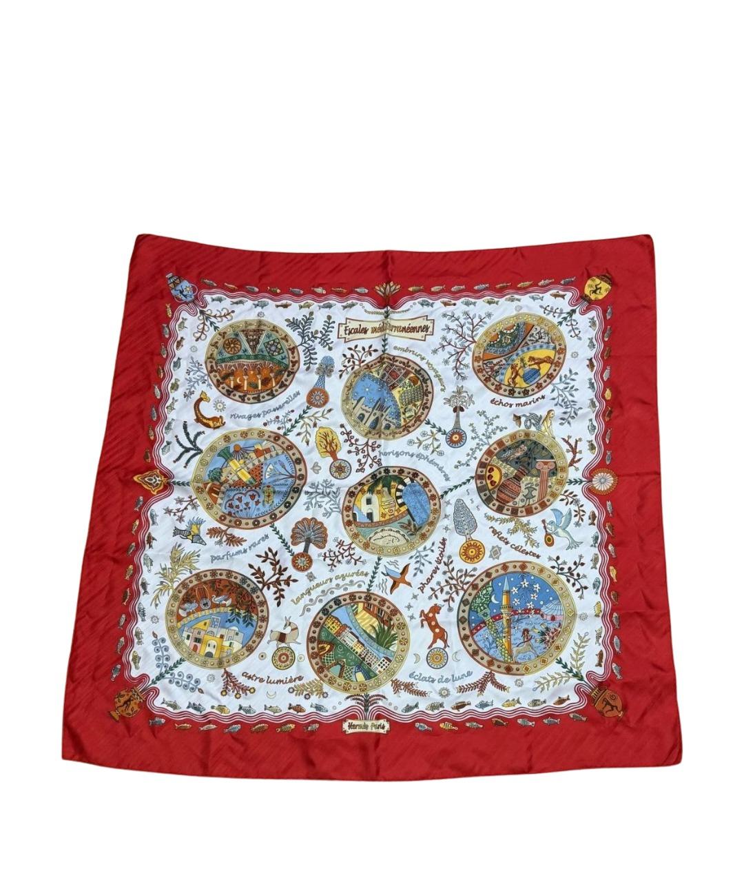 HERMES Мульти шелковый платок, фото 1