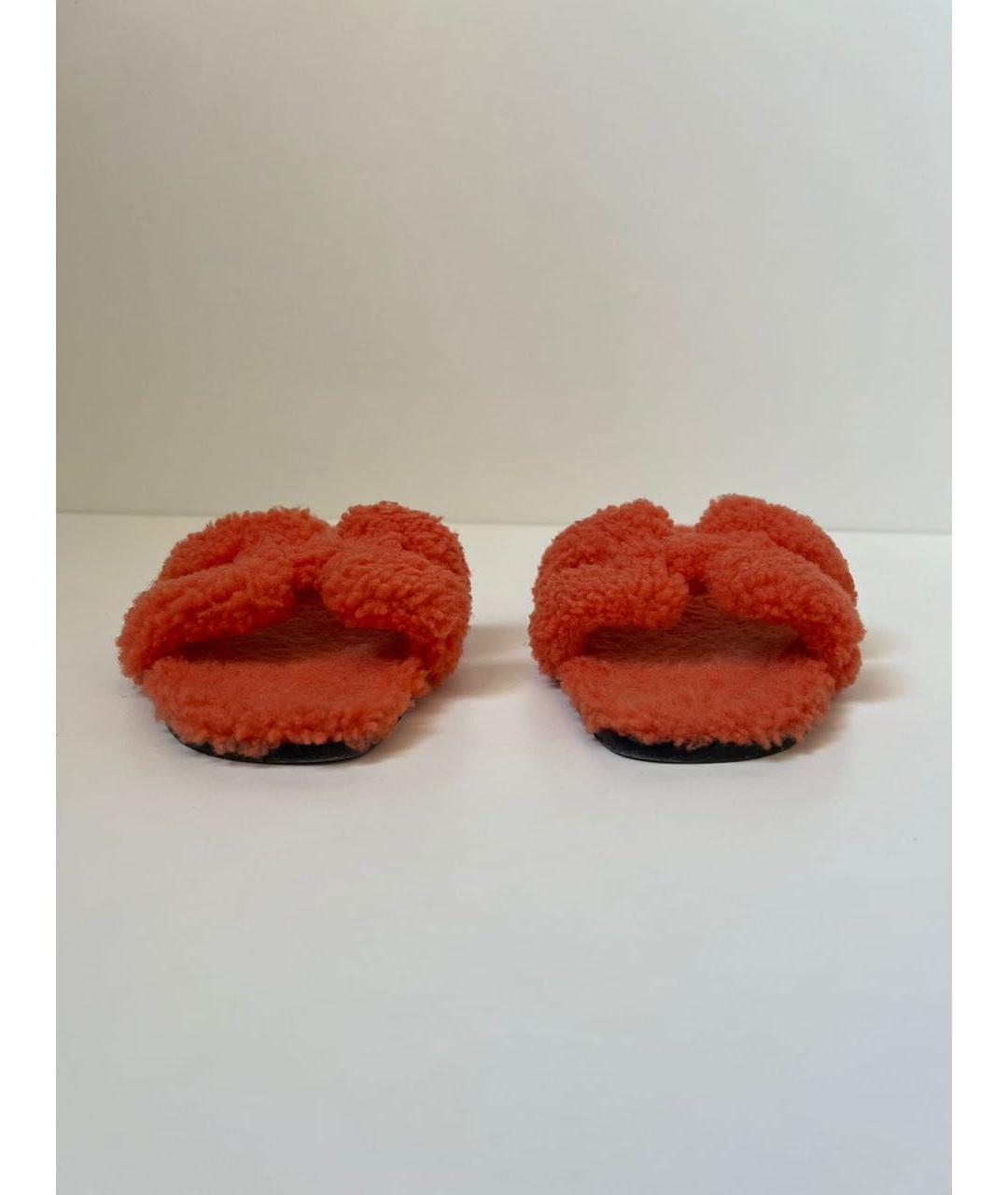 HERMES Оранжевое шлепанцы, фото 6