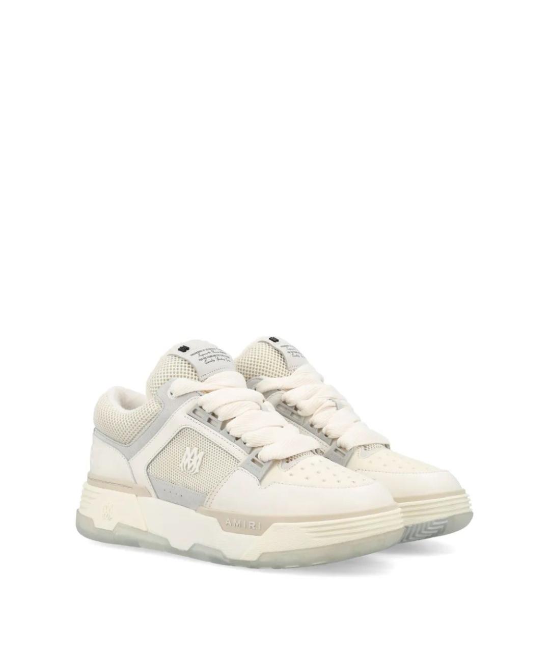 AMIRI Бежевые кожаные низкие кроссовки / кеды, фото 2