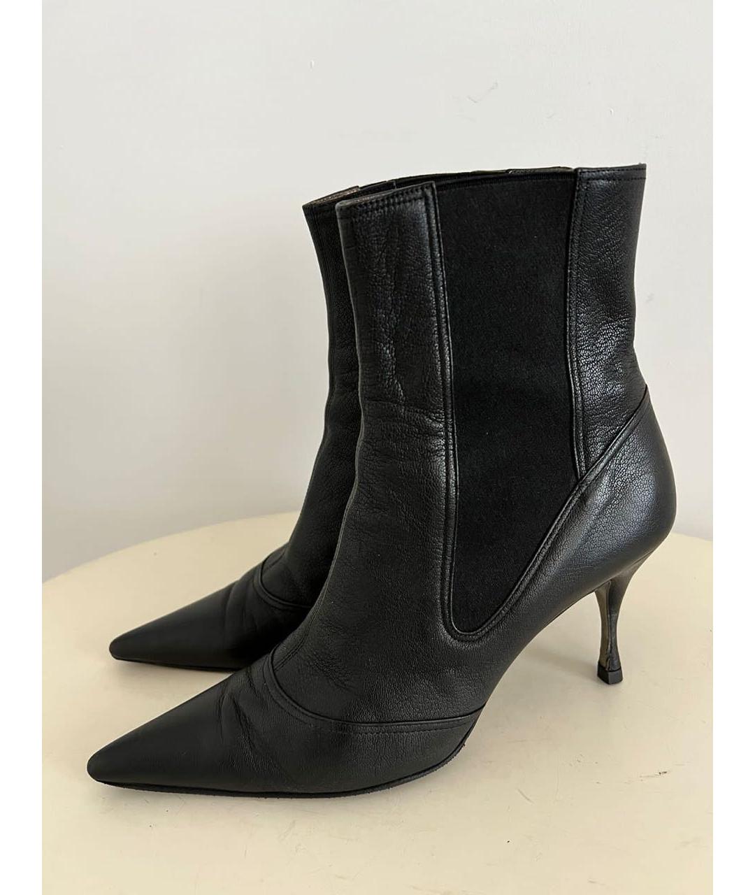 DOLCE&GABBANA Черные кожаные ботильоны, фото 4
