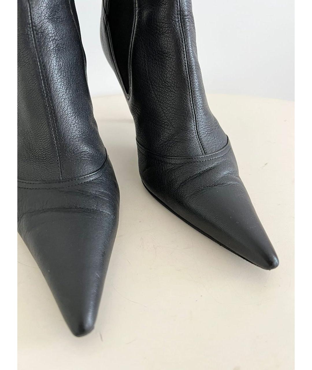 DOLCE&GABBANA Черные кожаные ботильоны, фото 3