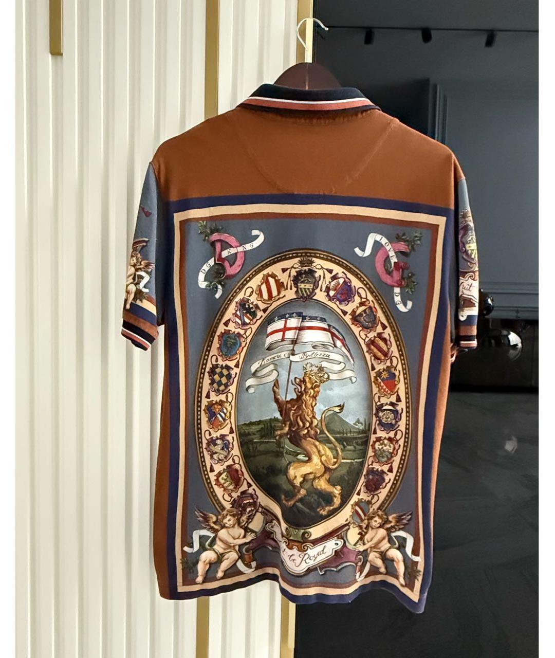 DOLCE&GABBANA Мульти хлопковое поло с коротким рукавом, фото 2