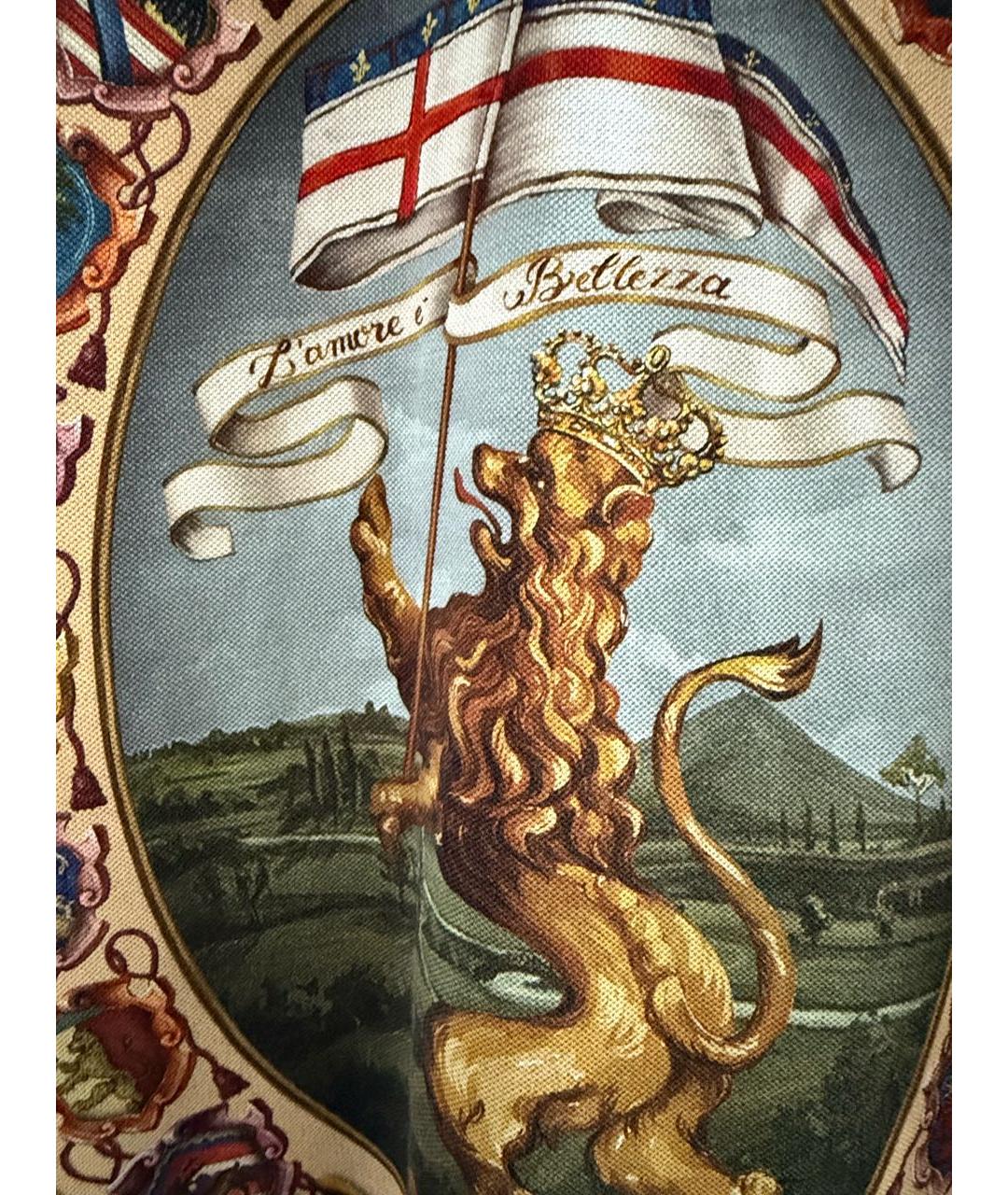 DOLCE&GABBANA Мульти хлопковое поло с коротким рукавом, фото 3