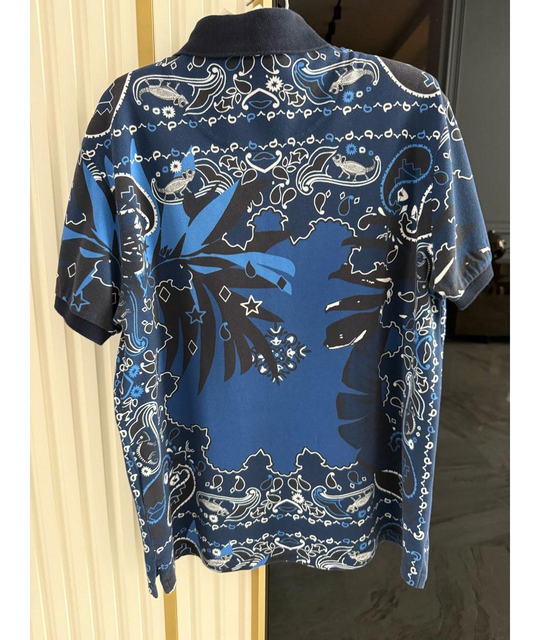 ETRO Синее хлопковое поло с коротким рукавом, фото 2