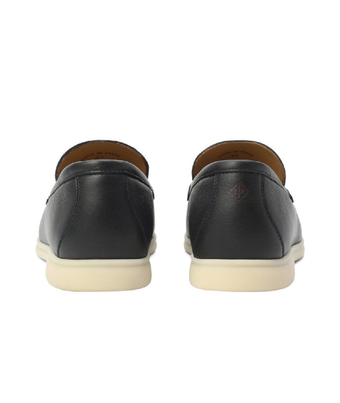 LORO PIANA Темно-синие кожаные лоферы, фото 4