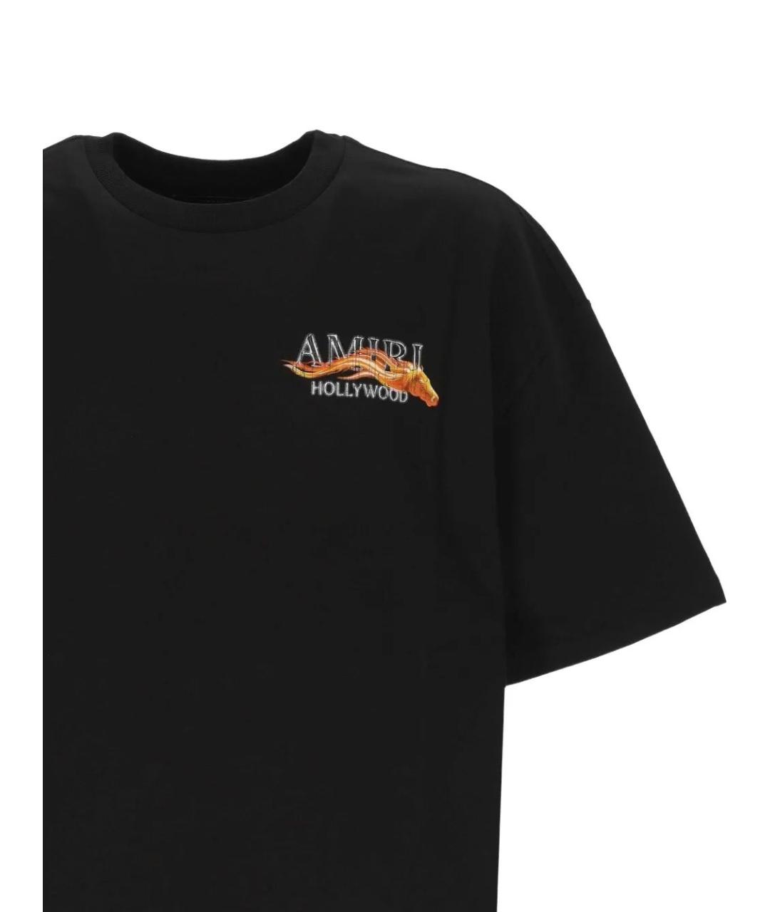 AMIRI Черная хлопковая футболка, фото 3