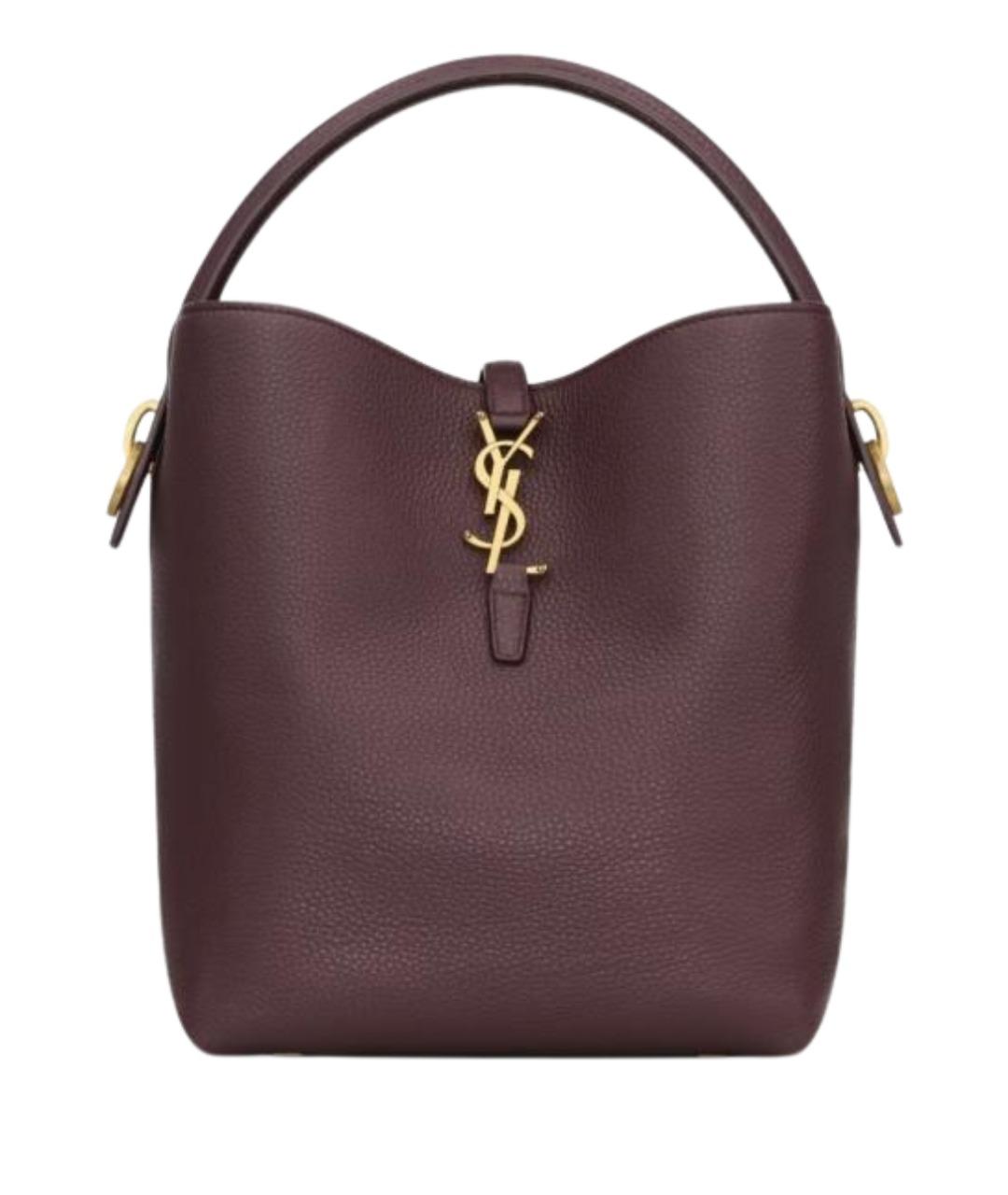 SAINT LAURENT Бордовая кожаная сумка через плечо, фото 1