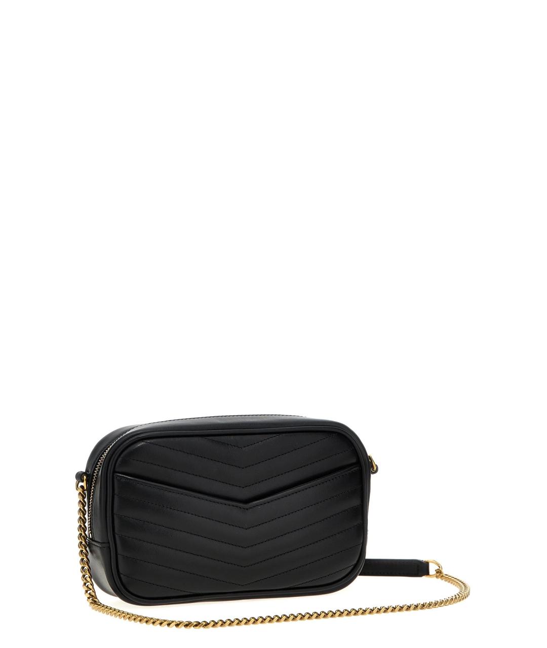 SAINT LAURENT Черная кожаная сумка через плечо, фото 3