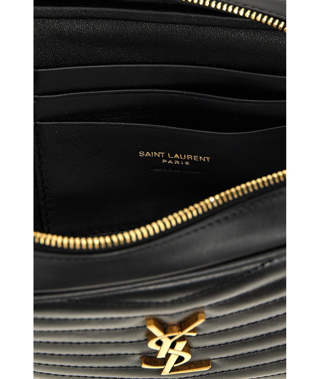 SAINT LAURENT Черная кожаная сумка через плечо, фото 5