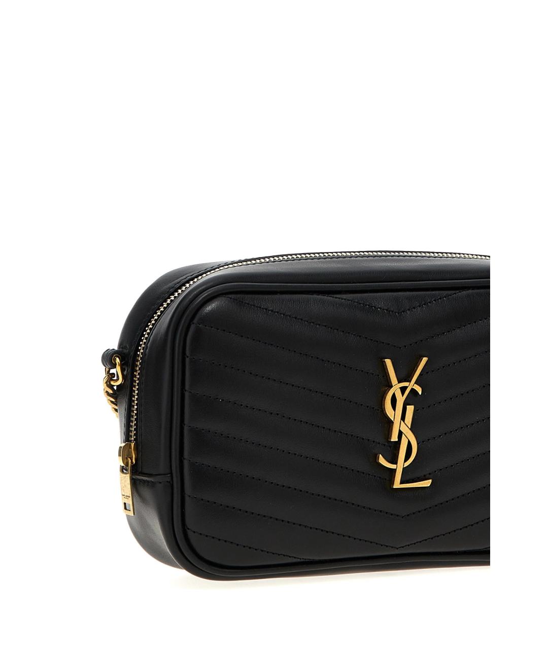 SAINT LAURENT Черная кожаная сумка через плечо, фото 4