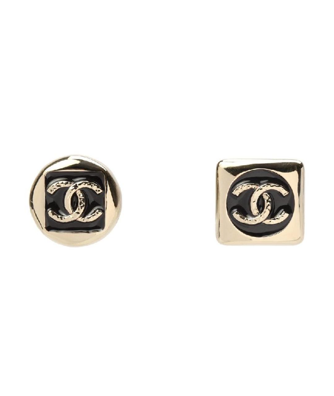 CHANEL Черные металлические серьги, фото 1