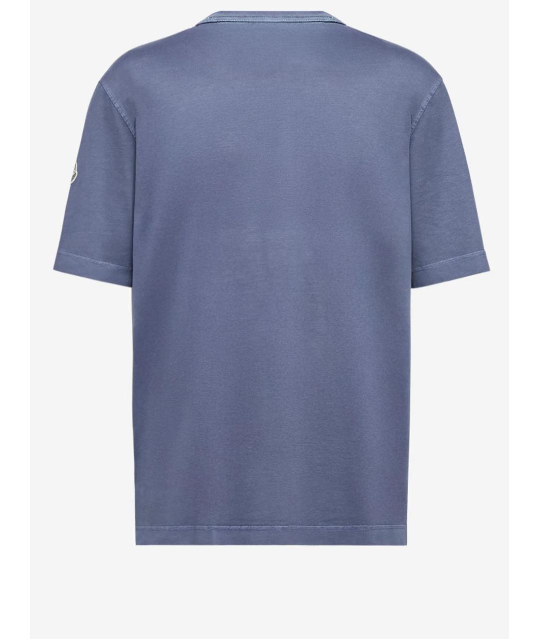 MONCLER Синяя хлопковая футболка, фото 2