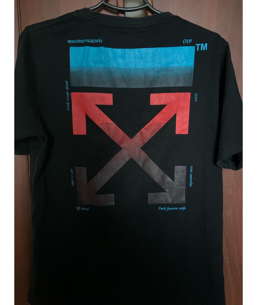 OFF-WHITE Черная хлопковая футболка, фото 2