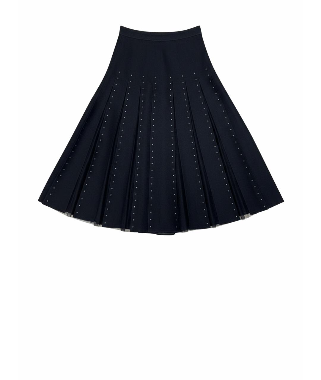 VALENTINO Черная шерстяная юбка миди, фото 1