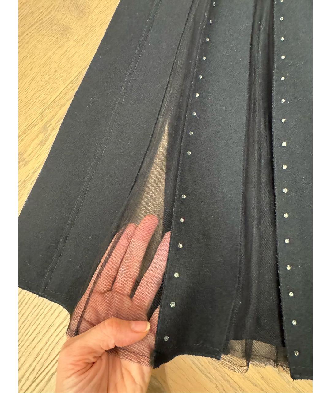VALENTINO Черная шерстяная юбка миди, фото 3